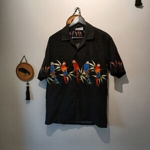 Pacific Legend Apparel Hawaiian Shirt With Parrot Print